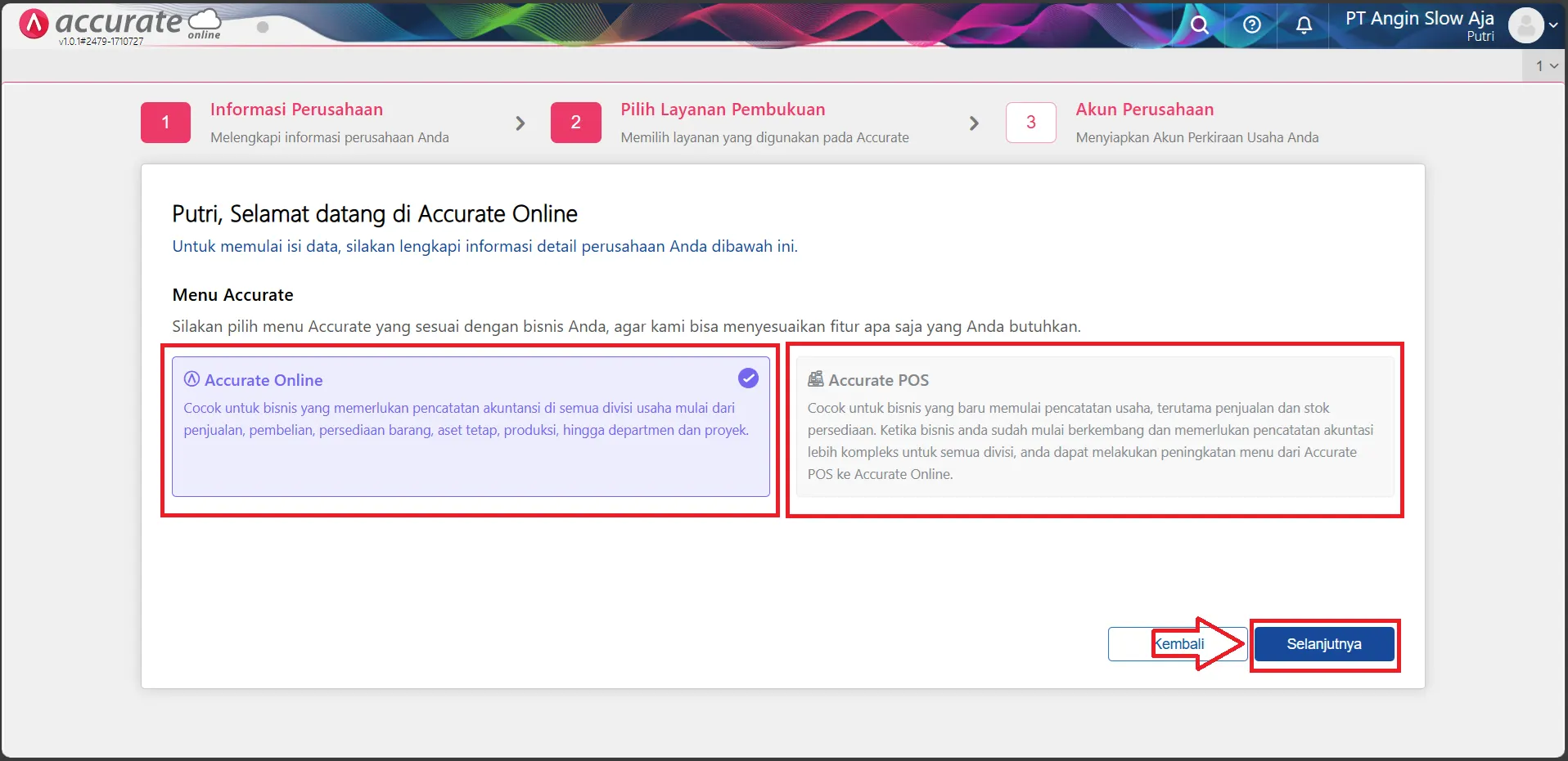 buat data usaha baru Accurate